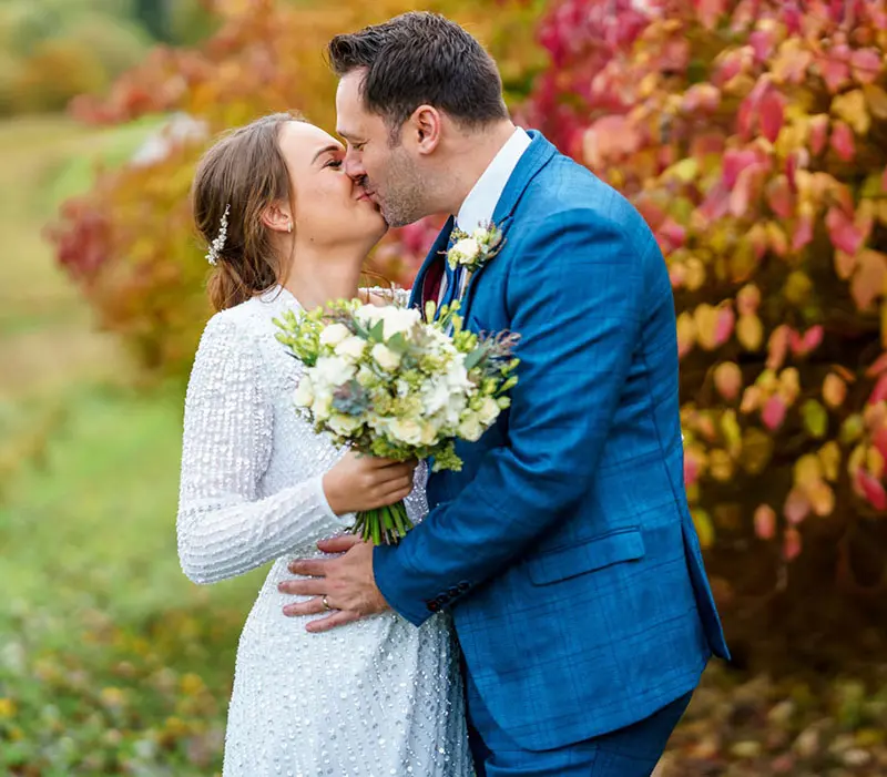 Autumn wedding at Tree Top Escape intimate venue, North Devon