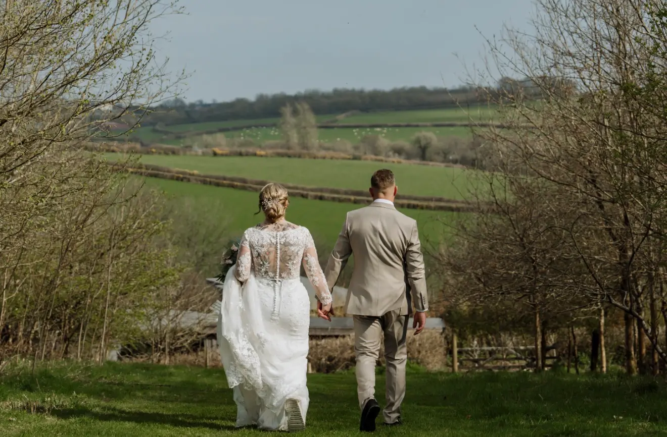 Kelly and Ryan's intimate spring wedding at Tree Top Escape, Devon